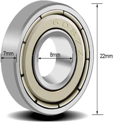 20pcs تحمل 608zz Skate Stroller Miniature 608 ZZ Ball Bearings 3D Printer Association Skateboards Wheel (20pcs) in Kuwait