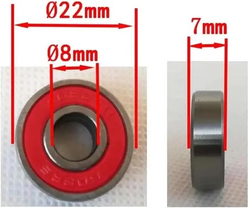 10pcs 608 2rs 8x22x7mm ألواح التزلج الأحمر عجلات ABEC-9 مهاوي مصغرة الأدوات تزلج محامل الصلب in Saudi Arabia