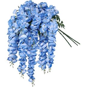 4pcs Wisteria Wisteria Flowers 37in Wisteria Wisteria Fake Wisteran Hanging Garland Silk Flowers String for Wedding Party Wall Decor (White) in Kuwait