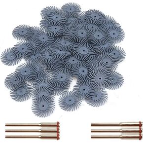 30Pcs 1 inch Bristle Disc Kit with 3Pcs 2.35mm / 3mm Shank Mandrels for Rotary Tools,25mm Detail Abrasive Wheel Radial Bristle Buffing Wheel for Jewelry Wood Metal Polishing 80 Grit in Saudi Arabia