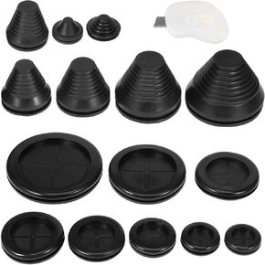 Uonlytech 42pcs Rubber Grommets for Wire Protection, 7 Sizes Drill Hole Grommets Firewall Hole Plug Firewall Solid Closed Plug for Protecting Device in Saudi Arabia