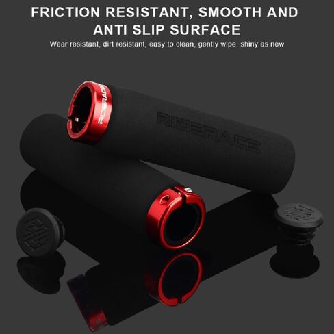 Bike Handlebar Grips Lock-On Bike Grips - Premium Soft Foam Handlebar Grips with Secure Clamp, Non-Slip Comfort for Mountain Bikes/BMX/Cruisers in Saudi Arabia