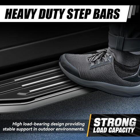 Auto Dynasty Running Boards for 2011-2023 Jeep Grand Cherokee Dodge Durango, 6.5" Pair of Stainless Steel Side Steps Nerf Bars, Exc SRT/Trail Hawk Model, 6.5" x 69" Step Bars, Polished in Saudi Arabia