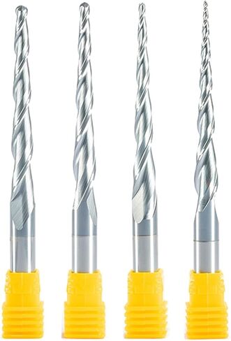 Carbide Milling Cutter 4pc HRC55 R0.5-R2.0xD8x60x100mm Tapered Ball End Mill With Tungsten Carbide Coating Tapered Cone Cnc Wood Milling Cutter (Dimensions : R1.0XD8X60X100mm) in Saudi Arabia