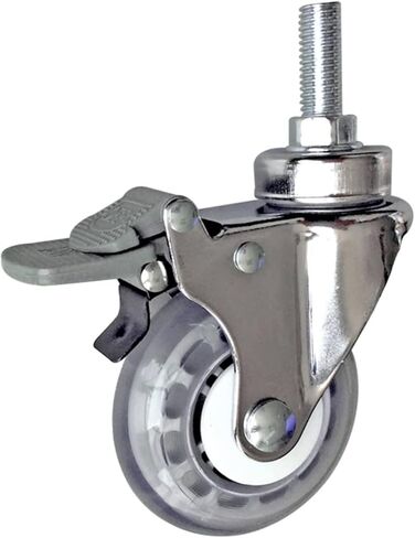 3 Inch Casters Wheels High Elastic Wheel Mute M12 30 Screw Car Accessories 2Pcs(with Brake) in Kuwait