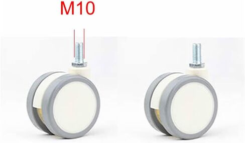 2.5inch White PU Wheels M10x20 Screw Convenient Furniture Flower Stand Stroller 2Pcs(M10 no Brake) in Saudi Arabia
