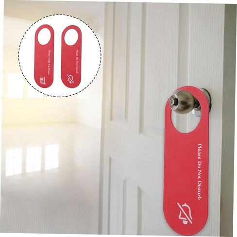 2pcs double -side لا تزعج العلامة ، شماعات الباب الجلدية لبندق غرفة نوم المنزل in Kuwait