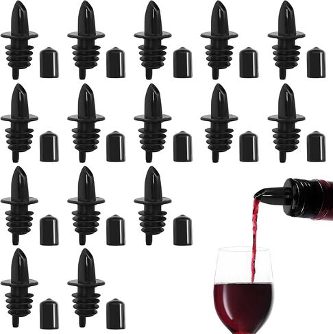 Snow Cone Syrup Bottle Pour Spouts & Liquor Pourers,30 Pcs Leak-Proof Dispenser Accessories with Cup Covers for Alcohol, Bartending and Snow Cone Syrups in Saudi Arabia