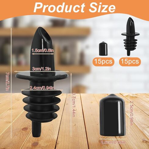 Snow Cone Syrup Bottle Pour Spouts & Liquor Pourers,30 Pcs Leak-Proof Dispenser Accessories with Cup Covers for Alcohol, Bartending and Snow Cone Syrups in Saudi Arabia