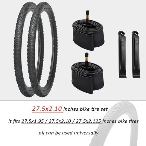 26/27.5/29x2.10 inch Mountain Bike Tire Set 2 Pack 26/27.5/29x2.10 Mountain Bicycle Tires 60TPI Kevlar Foldable and Pair 26/27.5/29 inch Bike Inner Tubes with 2 Pcs Tire Levers in Saudi Arabia