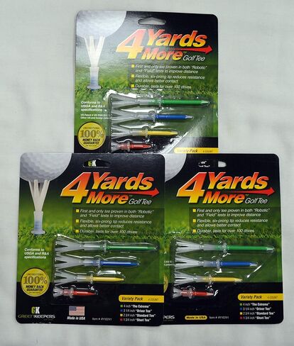 4 Yards More Golf Tees - Combo Pack - 3 Packs of 4 Tees - (11927) in Saudi Arabia