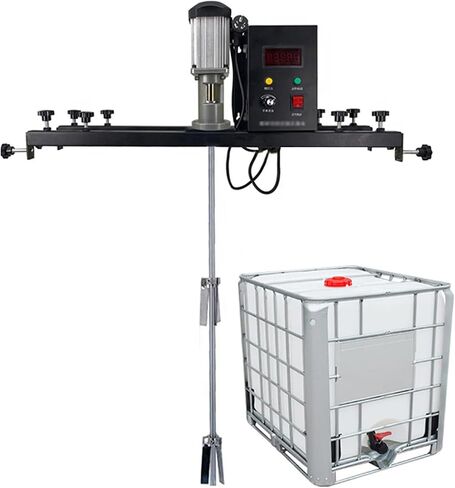 1 طن آلة تحريك الطلاء IBC - تحريك أسطوانة برميل تجاري ، خلاط دبابات كهربائي 980W مع شماعات الدعم لمحرض الحبر Slivolver in Saudi Arabia
