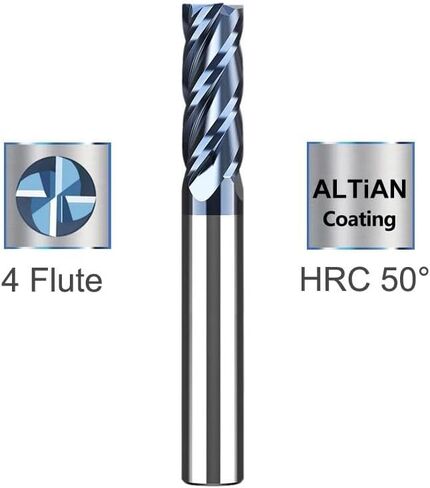 4-20mm Shank Milling Cutter 4 Flute Router Bit Extra Length 75/100/150mm Carbide End Mill CNC Machine Milling Tools End Mills(NANO Blue Coated,8xD8x35x100L) in Saudi Arabia