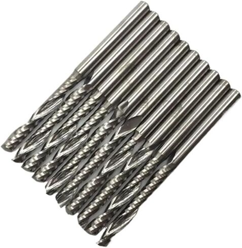 10pcs 1/8 "شانك CNC بت واحد الفلوت الموجه دوامة كربيد أدوات قطع مطحنة 3.175 x22mm in Saudi Arabia