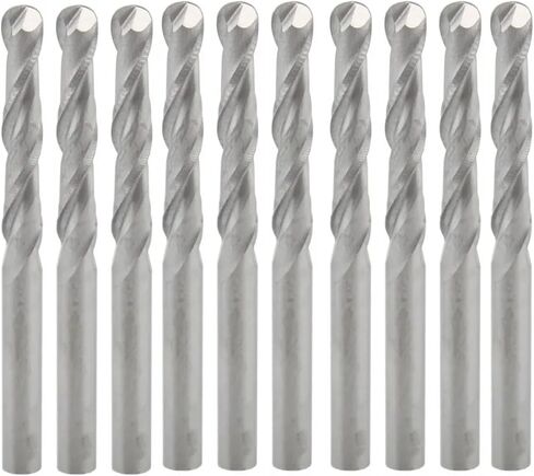 10pcs 3.175/4/6/8mm shank 2 flute ball nose milling cutter cnc router bit wood bit carbide end mill (6.0x17) in Kuwait
