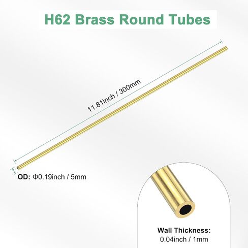 1 pack 300mm النحاس النحاس ، 12 مم OD 1mm سماكة الجدار H62 النحاس الأنابيب سلس للبناء/صياغة/صياغة DIY ، أنبوب مستقيم معدني [0.47x0.04x11.81in] in Kuwait