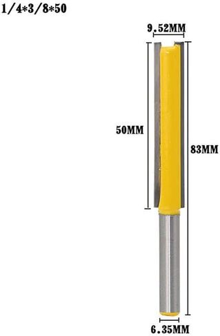 1/4 6.35 Shank Cleaning Bottom Router Bit Cutter CNC Woodworking Clean Bits Straight End Mill Trimmer Cutting Tools(6.35x9.52x130mm) in Saudi Arabia