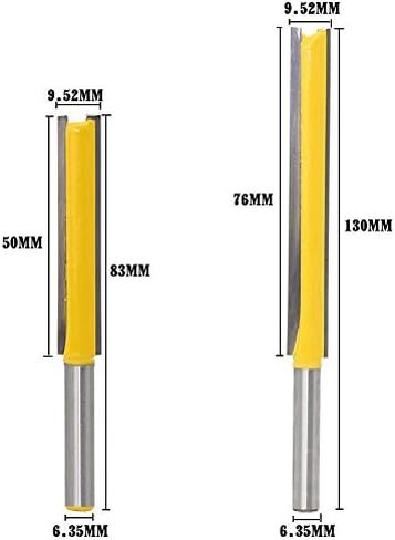 1/4 6.35 Shank Cleaning Bottom Router Bit Cutter CNC Woodworking Clean Bits Straight End Mill Trimmer Cutting Tools(6.35x9.52x130mm) in Saudi Arabia