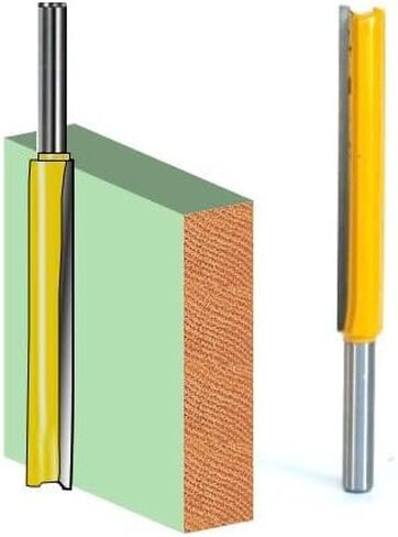 1/4 6.35 Shank Cleaning Bottom Router Bit Cutter CNC Woodworking Clean Bits Straight End Mill Trimmer Cutting Tools(6.35x9.52x130mm) in Saudi Arabia