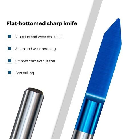 4/6mm Shank PCB Engraving Bits Flat Bottom Milling Cutter 15-90 Degrees V Shape Carbide End Mill 3D CNC Router Tool(4x0.1x60) in Saudi Arabia