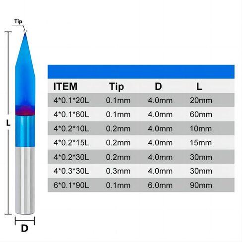 4/6mm Shank PCB Engraving Bits Flat Bottom Milling Cutter 15-90 Degrees V Shape Carbide End Mill 3D CNC Router Tool(4x0.1x60) in Saudi Arabia