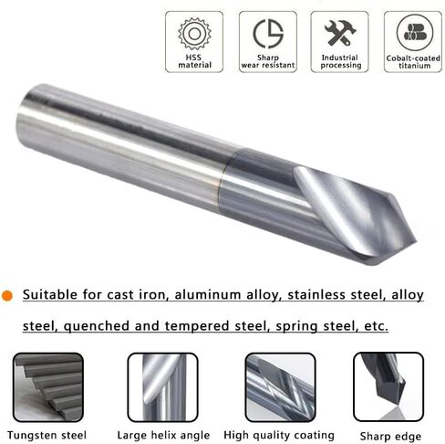 2-12mm spot spot port 2 flute Chamfer Mill 90 درجة stub Start Center Bit CNC جهاز التوجيه بتات طحن الطحن Carbide End Mill (2xd4x50lx90degree) in Saudi Arabia