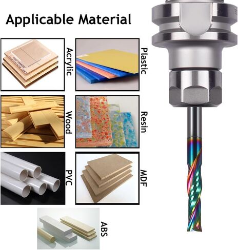10pcs 3.175/4/5/6mm طلاء ساقين من الفلوت أسفل قطع طحن CNC بتات اللولب اليسرى لخشب الخشب الصلب MDF خشب الاكريليك (3.175x2x12x38l) in Saudi Arabia