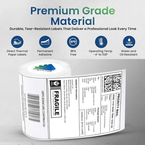 4x6 Direct Thermal Labels – Shipping Labels Compatible with Thermal Label Printer – Highly Adhesive and Waterproof Printer Paper – 8-Pcs Roll Pack, 2,000 Label Sheets in Saudi Arabia