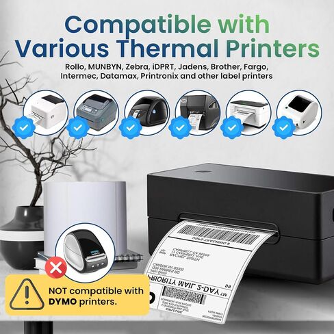 4x6 Direct Thermal Labels – Shipping Labels Compatible with Thermal Label Printer – Highly Adhesive and Waterproof Printer Paper – 8-Pcs Roll Pack, 2,000 Label Sheets in Saudi Arabia