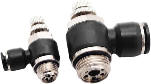 1 PCS SL4 6 8 10 12MM موصل الهوائية السريعة الوصي M5 G Thread 1/8 "1/4" 3/8 "1/2" صمام التحكم في سرعة الهواء (SL12-G04) in Saudi Arabia