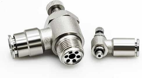 1 PCS SL4/6/8/10/12mm all-copper nickel-plated quick-insertion trachea cylinder speed control valve throttle valve external thread(SL12-01) in Saudi Arabia