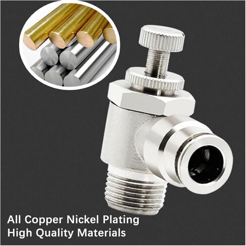 1 PCS SL4/6/8/10/12mm all-copper nickel-plated quick-insertion trachea cylinder speed control valve throttle valve external thread(SL12-01) in Saudi Arabia