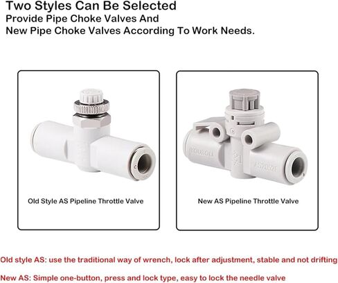 6 PCS صمام أنبوب خانق/أنبوب العادم صمام خنق AS1001F/2001F/2051F/3001F-04/06/08/10/12 (2001F-04 (Old)) in Kuwait