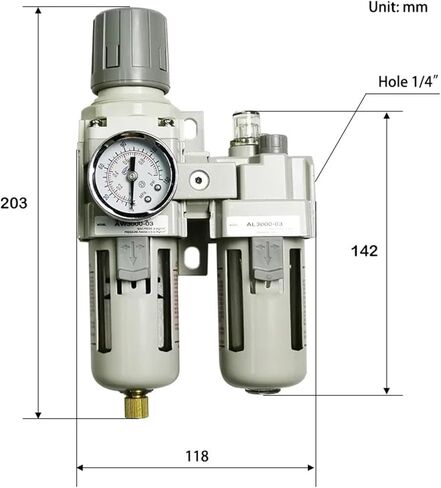 AC3010-03 ضاغط مضخة الهواء ضاغط زيت منظم البخار مصاصة البخار الفاصل الهوائي مزود تصريف دليل تصريف الفاصل الزمني (مرشح النحاس ، AC3010-03 PC6-03) in Saudi Arabia