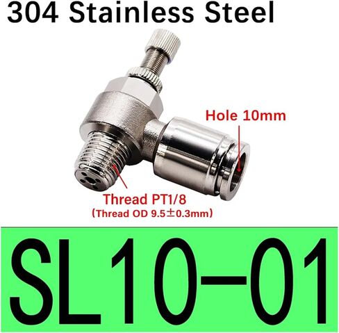 1 PCS SL منظم صمام 304 الموصل السريع للمعادن الفولاذ المقاوم للصدأ 4 6 8 ملم الخيط 1/8 1/4 3/8 موصل الهواء خرطوم (SL8-02 (8MM-1L4)) in Saudi Arabia