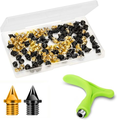 3/16 Inch Track Spikes, 120 Pieces Steel Shoe Spikes Replacements and Spike Wrench for Sports Running Track Shoes in Kuwait