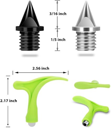 3/16 Inch Track Spikes, 120 Pieces Steel Shoe Spikes Replacements and Spike Wrench for Sports Running Track Shoes in Kuwait