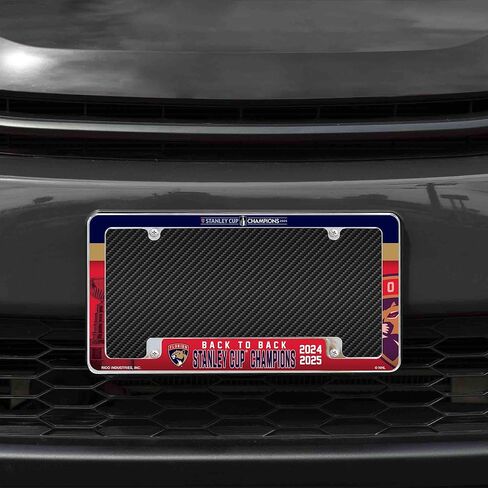 RICO Industries NHL Hockey Florida Panthers العودة إلى الوراء 2025 12 "× 6" كروم في جميع أنحاء إطار لوحة ترخيص السيارات للسيارة/شاحنة/سيارات الدفع الرباعي in Saudi Arabia