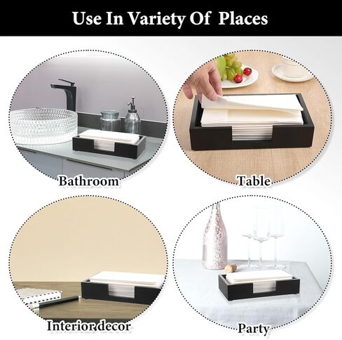 Molain 2 Pack Paper Towel Holder Countertop, 2 Inch Tall Wood Guest Napkin Dispenser Flat Napkin Basket Sink Tray Toilet Tank Topper for Home Kitchen Bathroom Desk Counter Drawers Hotel Cocktail Party in Saudi Arabia