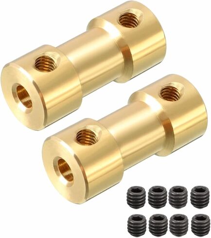 Universal Joints 2PCS M3 Thread 3x3mm Shaft Coupler Connector Adapter Gold Tone for RC Model Motor L20XD9 Airplane Boat Model for Connecting Model Cars, Model Ships, Robots, et in Saudi Arabia