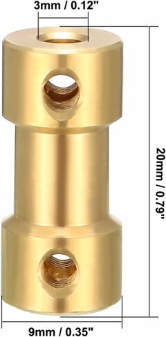 Universal Joints 2PCS M3 Thread 3x3mm Shaft Coupler Connector Adapter Gold Tone for RC Model Motor L20XD9 Airplane Boat Model for Connecting Model Cars, Model Ships, Robots, et in Saudi Arabia