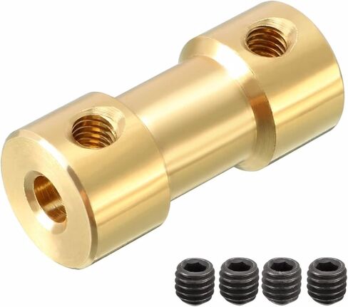 Universal Joints 2PCS M3 Thread 3x3mm Shaft Coupler Connector Adapter Gold Tone for RC Model Motor L20XD9 Airplane Boat Model for Connecting Model Cars, Model Ships, Robots, et in Saudi Arabia