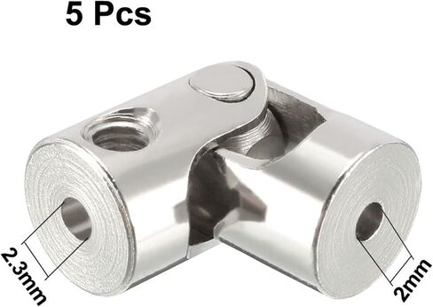 مفاصل عالمية Hotsale 5pcs 2-2.3mm Cardan Coldan Coint Gimbal Coints Universal Coint Coint Coint Raining Dailing for Toy Model DIY Motor لتوصيل السيارات النموذجية ، والسفن النموذجية ، والروبوتات ، و ET (2mm إلى 2mm) in Saudi Arabia