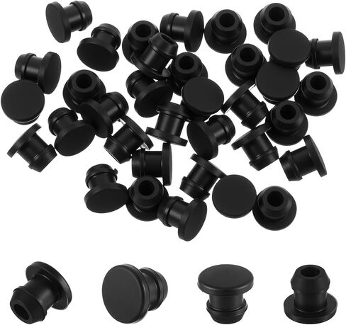 35 Pcs Rubber Plugs Silicone Plugs Snap-in Locking Hole Rubber Panel Seal Cover Black Waterproof Tapered Round Stoppers Button Hole End Covers Soft Flexible Stopper for Kitchen Bulkheads in Kuwait