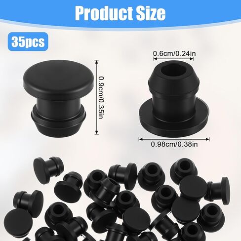35 Pcs Rubber Plugs Silicone Plugs Snap-in Locking Hole Rubber Panel Seal Cover Black Waterproof Tapered Round Stoppers Button Hole End Covers Soft Flexible Stopper for Kitchen Bulkheads in Kuwait
