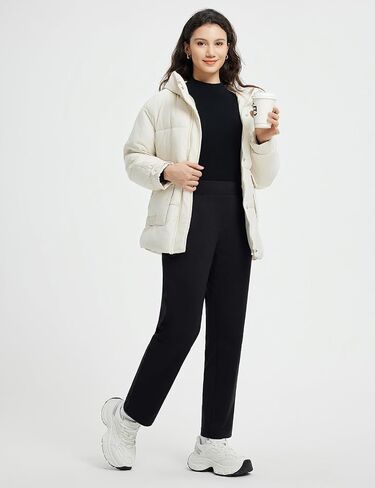 baleaf Women's Golf Pants Fleece Lined Winter Pockets High Waisted Straight Leg Travel Work in Saudi Arabia
