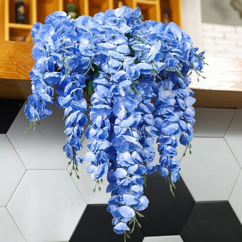 4pcs Wisteria Wisteria Flowers 37in Wisteria Wisteria Fake Wisteran Hanging Garland Silk Flowers String for Wedding Party Wall Decor (White) in Kuwait