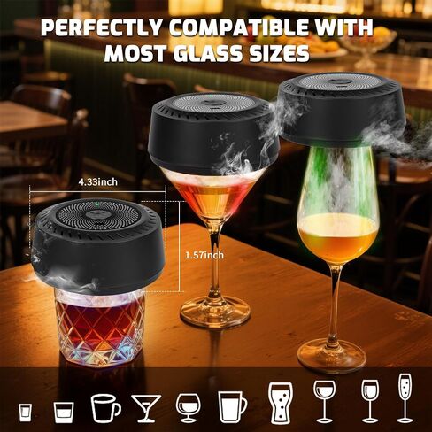 Electric Whiskey Smoker Kit, No Butane Needed, Rechargeable Cocktail Bourbon Smoker Kit with 6 Wood Chips for Whiskey Cocktails, Old Fashioned Drink Smoker Kit Gifts for Men, Dad, Husband in Saudi Arabia
