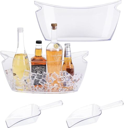 مجموعة دلو ثلج صافية-6L Beverage Tub & Champagne ، مثالية لمستلزمات بار Mimosa ، دلو الثلج للحفلات ، والأحداث in Kuwait