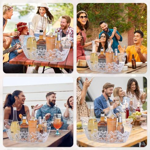 مجموعة دلو ثلج صافية-6L Beverage Tub & Champagne ، مثالية لمستلزمات بار Mimosa ، دلو الثلج للحفلات ، والأحداث in Kuwait